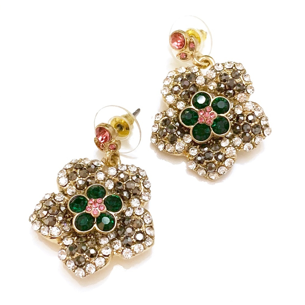 Luxurious floral crystal earrings $65
